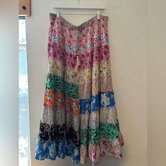 Multicolored Boho patchwork, floral maxi skirt - Picture 1 of 6
